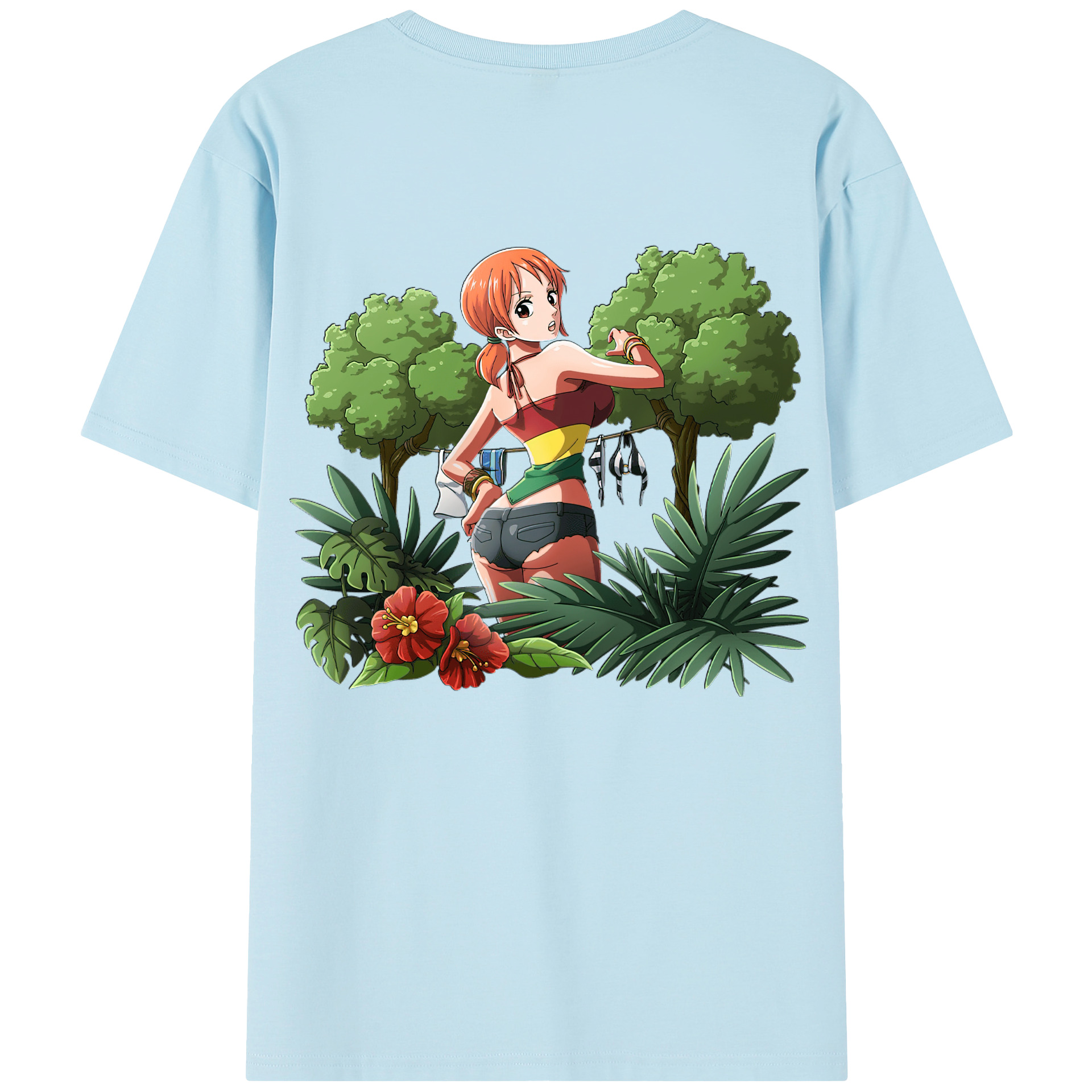 ワンピース ナミ ONE PIECE Nami 綿100％半袖Tシャツ（背面プリント）